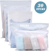 Packing Cubes Set - 30-delig - bagage organizer - Ziplock zakken voor kleding - transparant - waterdicht - herbruikbaar - Verschillende maten - voor reistas, waterdichte maten, kleding, ondergoed, opbergzakken, schoenen en andere accessoires