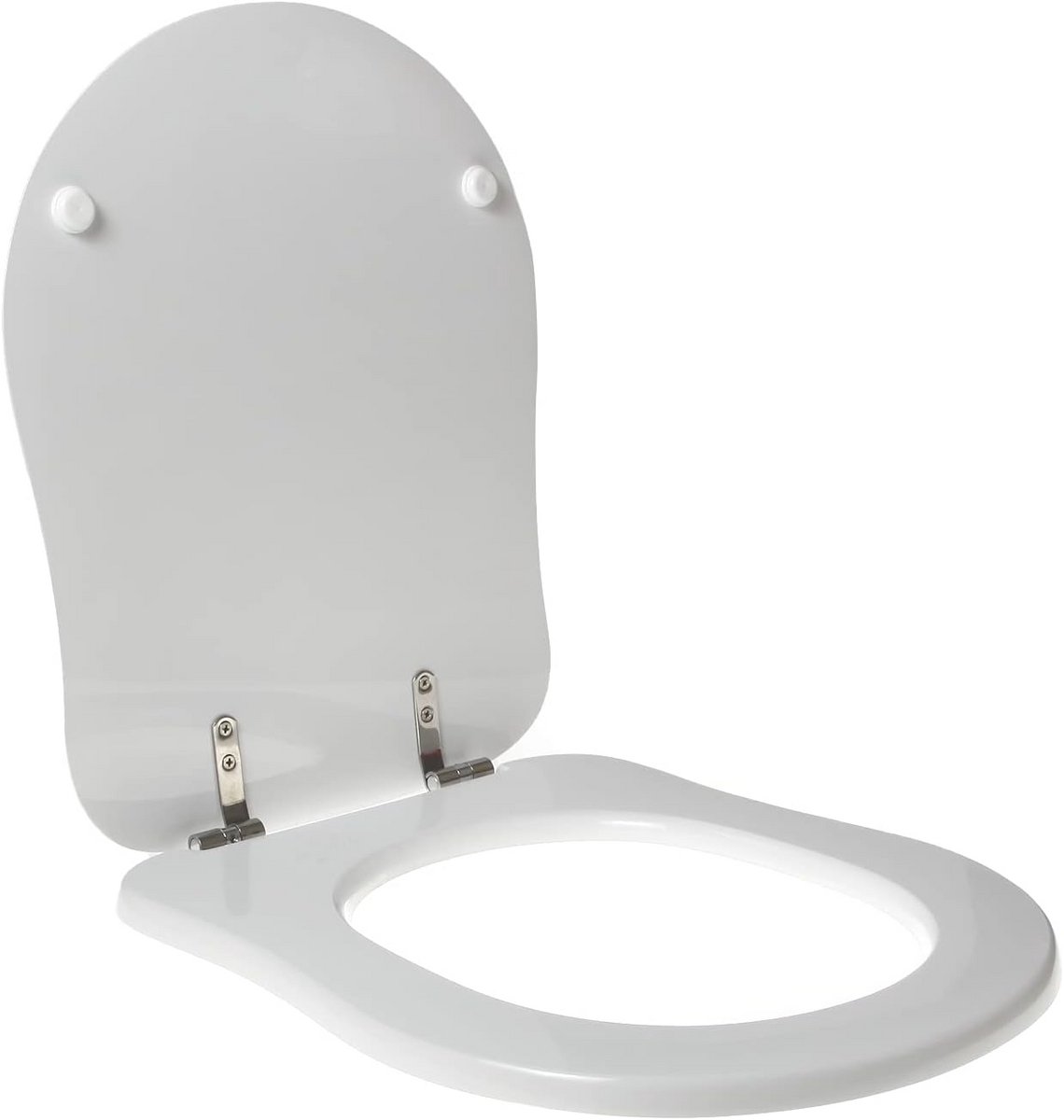 Wc-bril van Polyester voor Antalia - Duurzaam en Hoogglans Toiletzitting met RVS Scharnieren