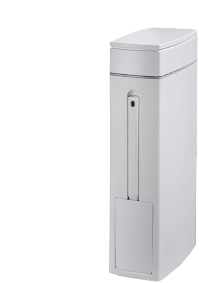 Prullenbak Met Borstel - Afvalbak Toilet - Hygiënisch Opruimen - Geurafsluitend Mechanisme - 4.5 Liter - Wit