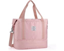 WALNEW Travel Bag, Overnight Overnight Overnight Bag Foldable Waterproof Gym Luggage Duffle Bag with Metal Buckle Detachable Shoulder Strap and Wet Compartment