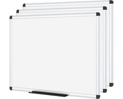 VIZ-PRO Dry Erase Board/Whiteboard, Melamine, 243,8 x 122,9 cm, 2 stuks, zilver aluminium frame