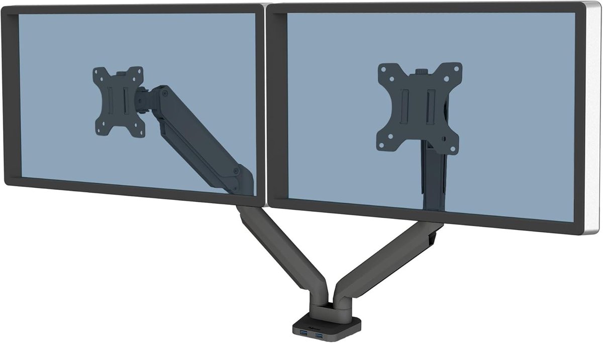 Dubbele Monitorarm voor 10-27 inch Schermen – Verstelbaar, Ruimtebesparend en Ergonomisch