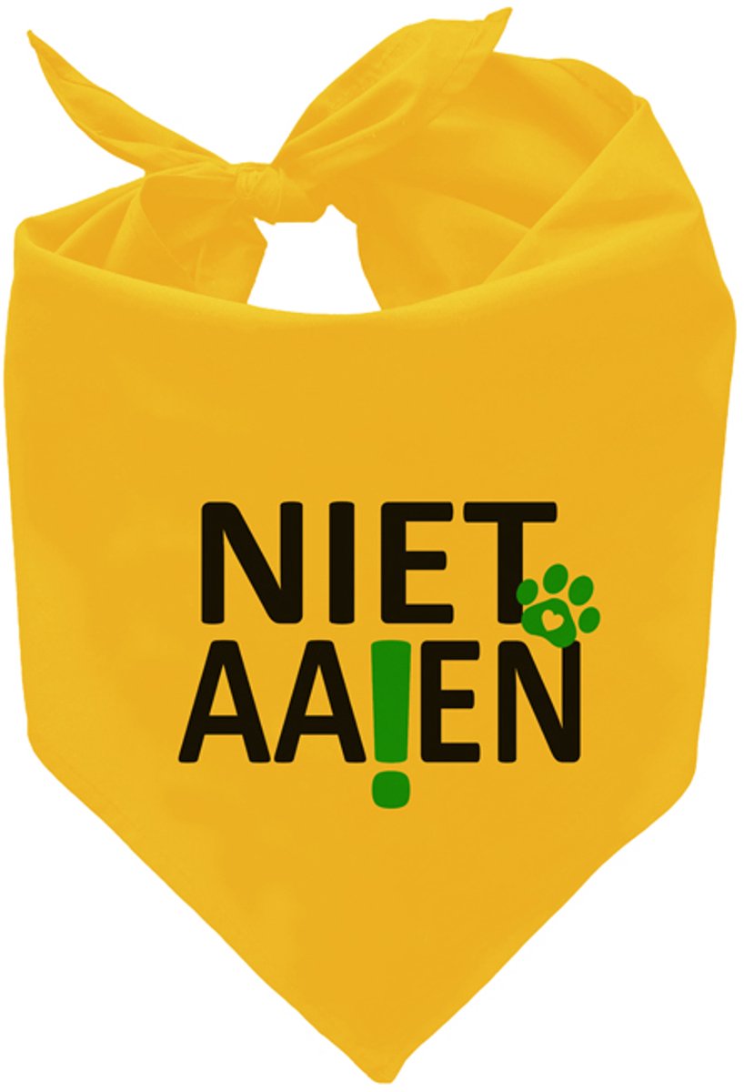 Gele honden bandana - Niet aaien - 88cm voor middelgrote en grote honden. De gele hond, voor signalering en veiligheid.