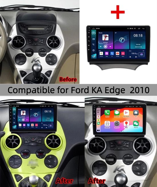 Navigatiesysteem -9-inch autoradio -4 GB+64GB -Ondersteunt draadloze CarPlay en Android Auto, GPS-navigatie, Bluetooth, wifi, FM -Geschikt voor Ford KA/Edge-modellen 2010-2014
