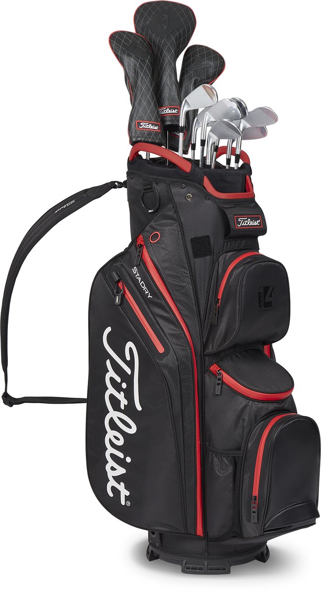 Titleist Cart 14 StaDry Waterproof Cartbag, zwart/rood van Titleist — afbeelding 4
