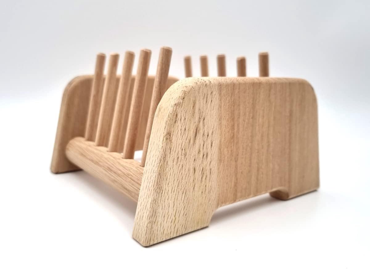 Famanu – Set van 6 snackplankhouders van eikenhout plankstandaard