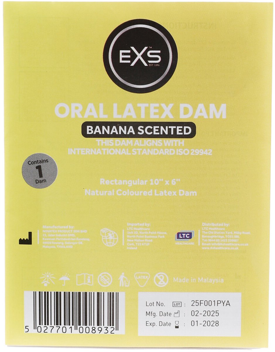 EXS - Geurend Latex Koferdam - Banaan - 1 stuk