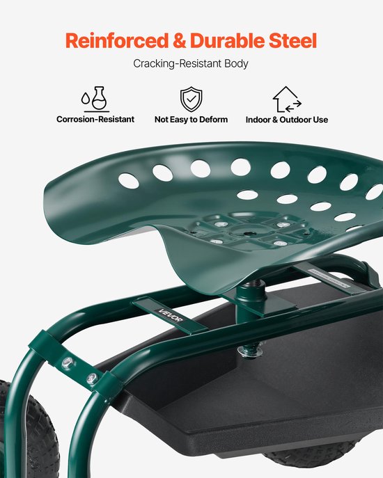 VEVOR Tuinrolstoel Mobiele Tuinstoel All-Terrain Wielen 800x487x460/540mm van VEVOR — afbeelding 4
