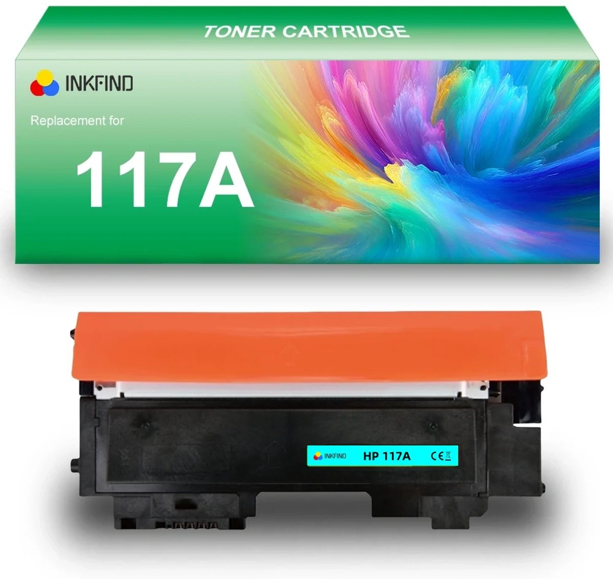 INKFIND 117A (W2071A) Cyaan tonercartridge compatibel met HP 117A (W2071A) Cyaan - 1-pack Cyaan