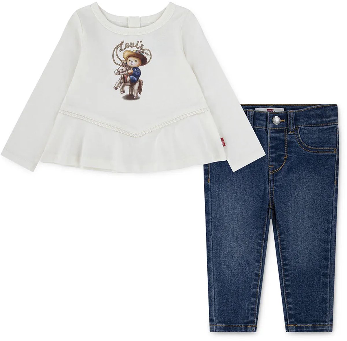 Levi´s ® Kids Western Set Met Lange Mouwen 3 Years Kinderen Gardenia