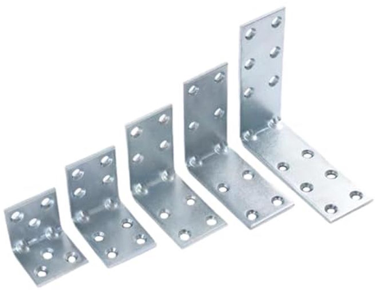 Verstevigde Hoekverbinders 50 x 50 x 30 mm - 10 Stuks Roestvrij Staal voor Meubelconstructies