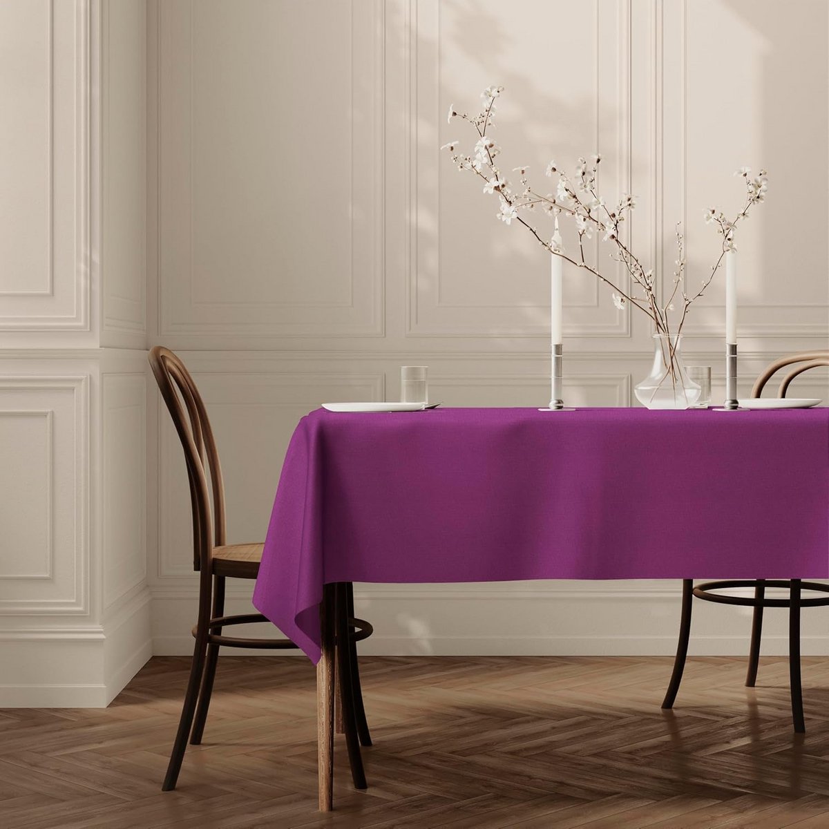 Onderhoudsvriendelijk Tafelkleed van Polyester - Rechthoekig 150 x 300 cm - Effen Paars