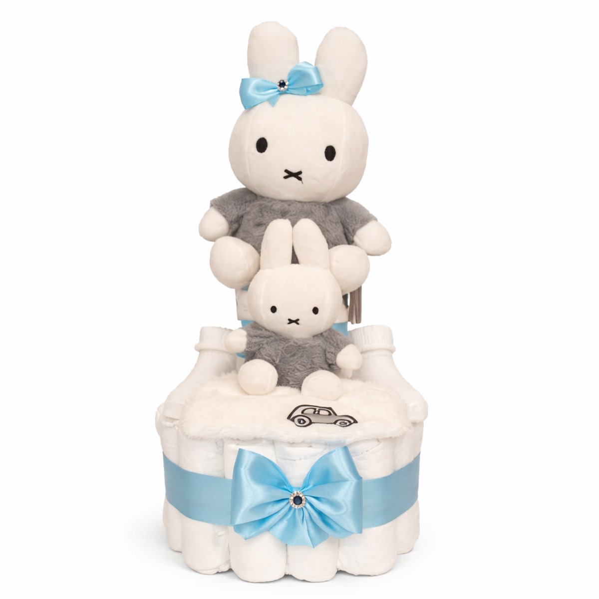 Luiertaart met Nijntje – Handgemaakt kraamcadeau blauw - Little Dutch