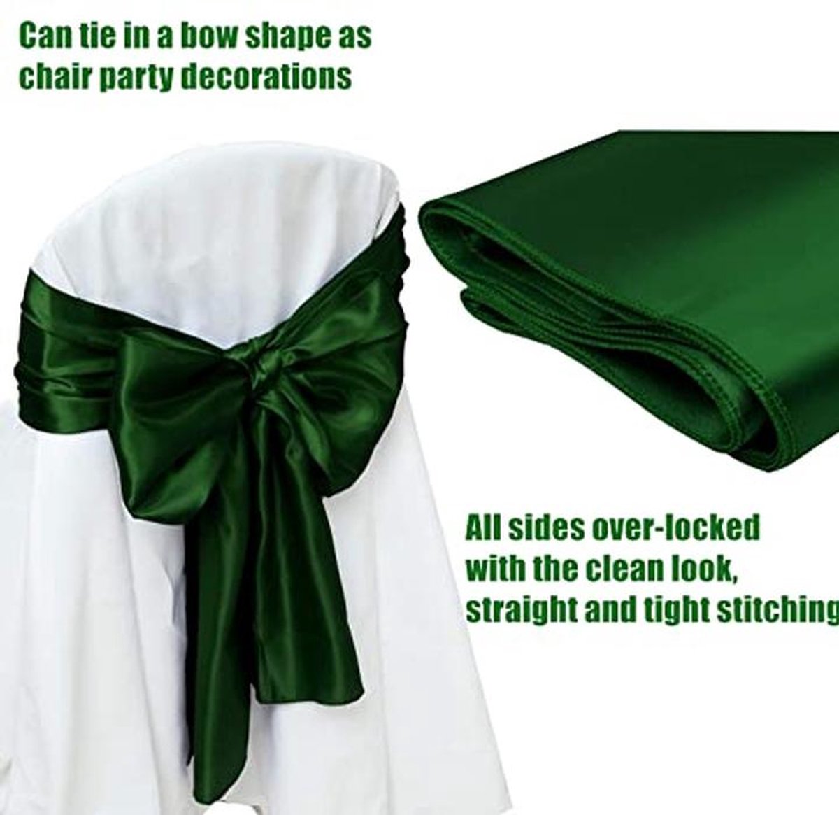 Satijnen Tafelloper Set van 12 - 30x275 cm Zwart Groen voor Bruiloft en Feestdecoratie
