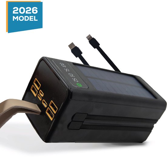 Einarr Supplies Solar Powerbank - 50.000 mAh - Zonne-Energie - Einarr - €84,99