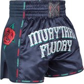Fluory Muay Thai Kickboks Short Pistola Donkerblauw - XL