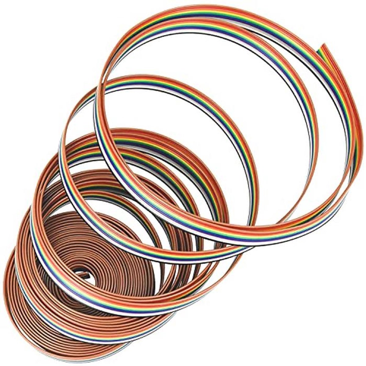 Flexibele Regenboogkleurige IDC Lintkabel 10 M - 10 Pinnen voor Connectoren