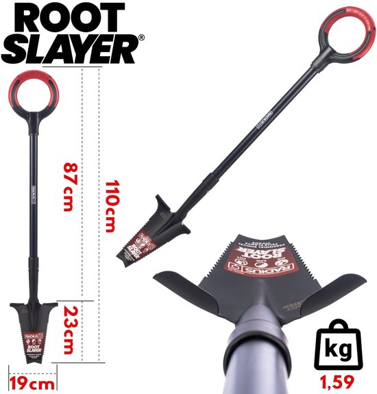 Root Slayer Spade massive 110 cm - Pro model - Ultrascherpe stalen tanden - Lichtgewicht van Merkloos	 — afbeelding 3