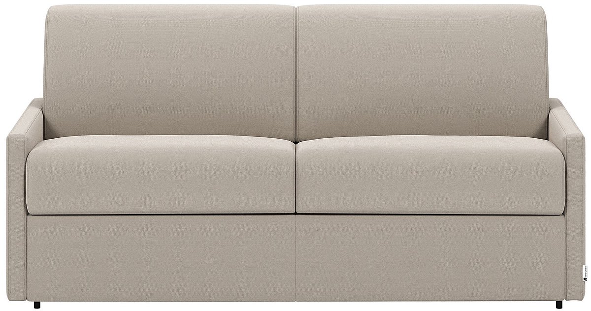 Vente-unique Driezitsslaapbank express van stof CALIFE - Beige - Slaapoppervlak 140 cm - Matras met vormgeheugen 22 cm