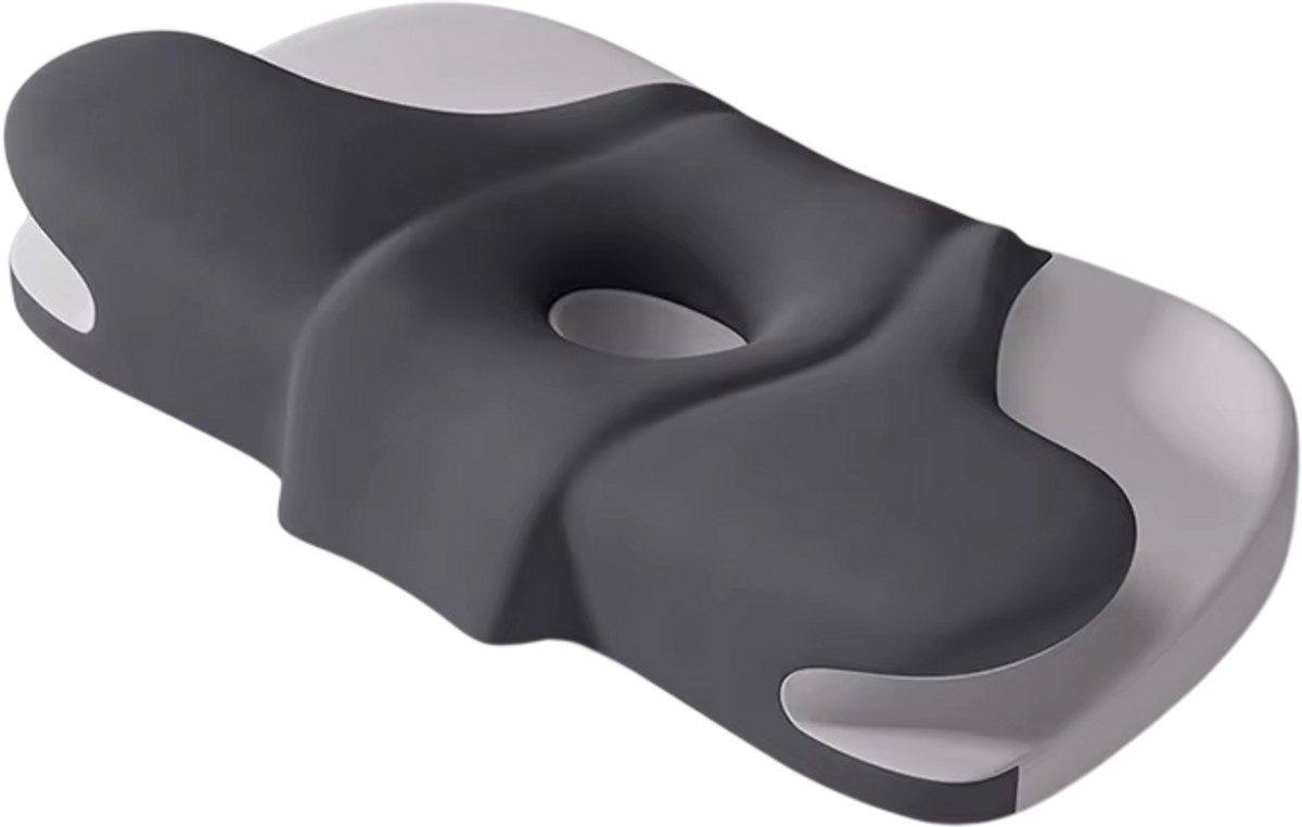 rimmo Slaapkussen Nek Kussen – Orthopedisch Contour Memory Foam Kussen voor Rug- en Zijslapers 24x13,7x4,7 inch - Donkergrijs