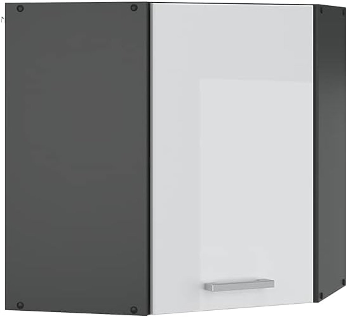 Hoek hangkast - Keukenmodule - Keukenopslag - Verstelbare plank - 57 x 60 cm - Wit hoogglans
