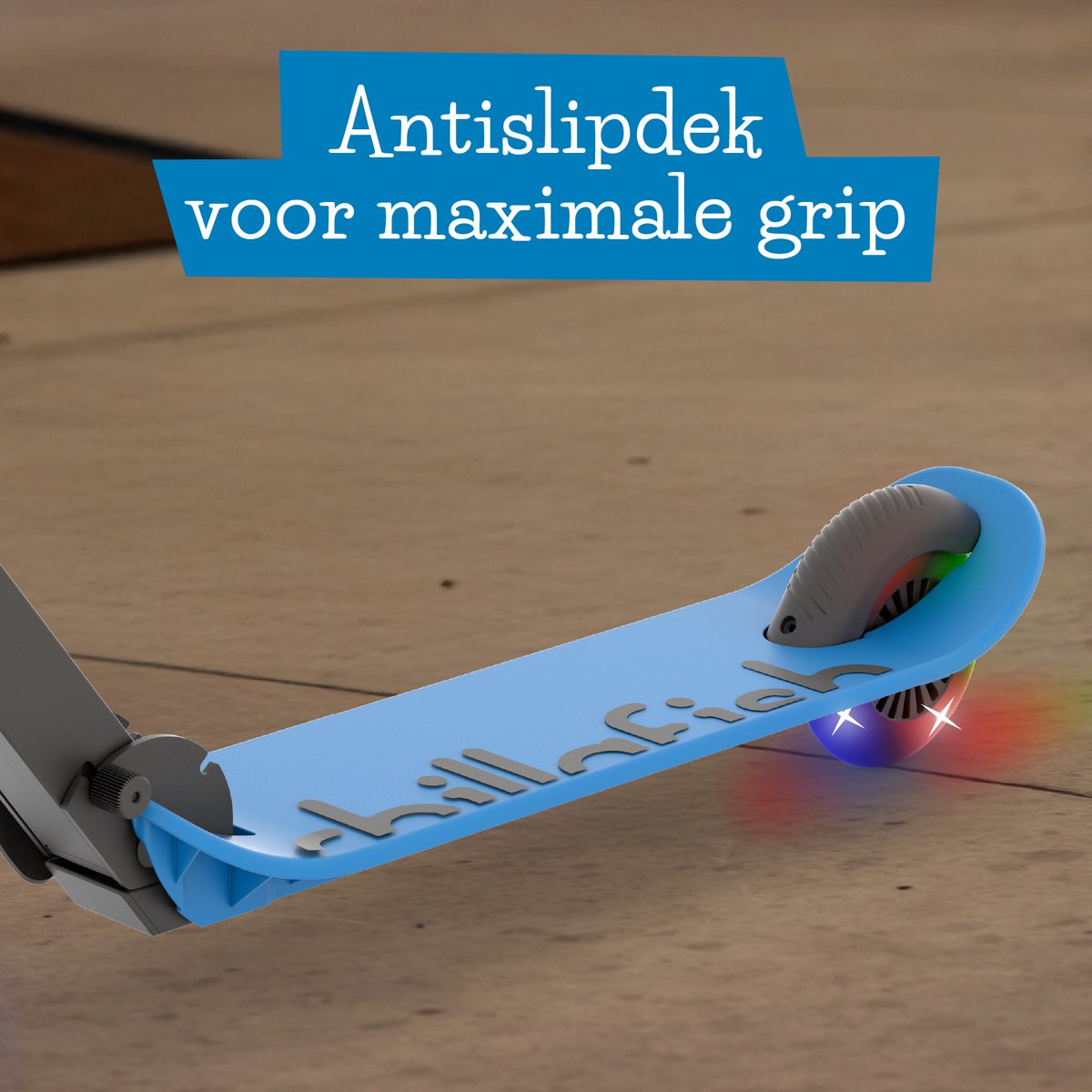 Chillafish Kinderstep jongens en meisjes vanaf 5 jaar met LED wielen - Blauw - Step met verstelbaar stuur en voetrem - Opvouwbaar en lichtgewicht met ABEC-5 wielen - Geen batterijen nodig - Model Flexxi Glow — afbeelding 8
