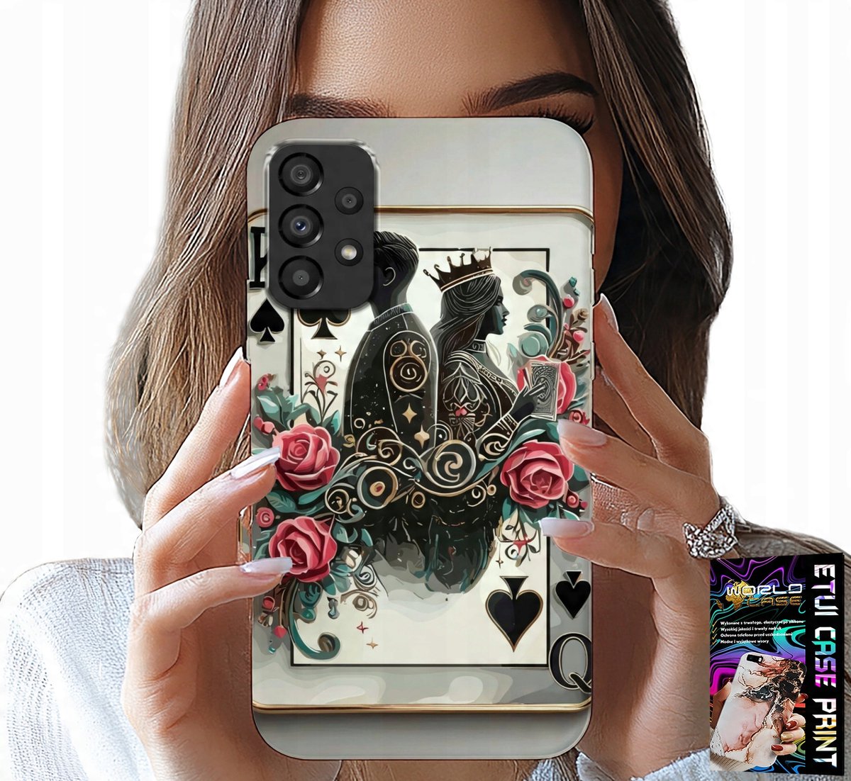 HOESJE VOOR SAMSUNG A52 / A52S - KING QUEEN POKERKAARTEN + GLAS
