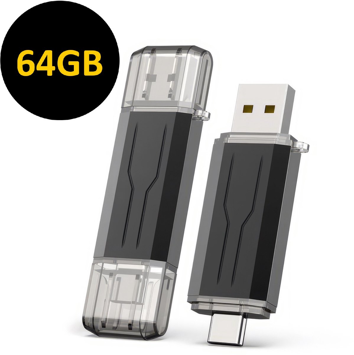 ThunderGold USB Stick 64 GB - USB-Sticks - USB C Stick - USB C en USB A - USB 3.0 - Geschikt voor laptops, smartphones en tablets