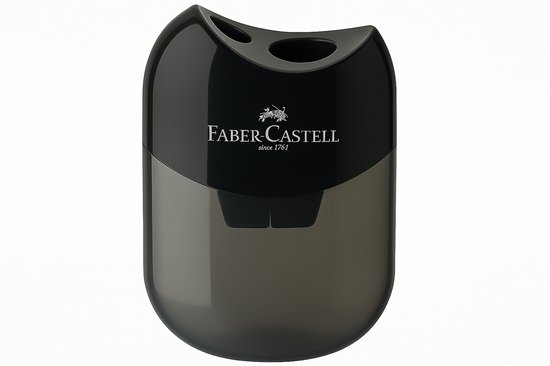 Faber-Castell puntenslijper met opvangbakje - kunststof zwart - FC-183500 - 2 slijpgaten