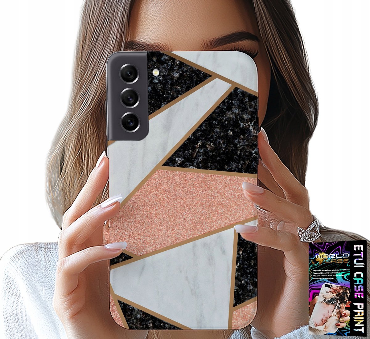 HOESJE VOOR SAMSUNG GALAXY S21 FE - ELEGANT EN MODIEUS PATROON + GLAS