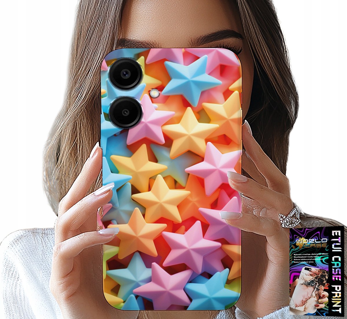 HOESJE VOOR SAMSUNG GALAXY A06 5G - KLEURRIJKE STERREN HOESJE + FILM