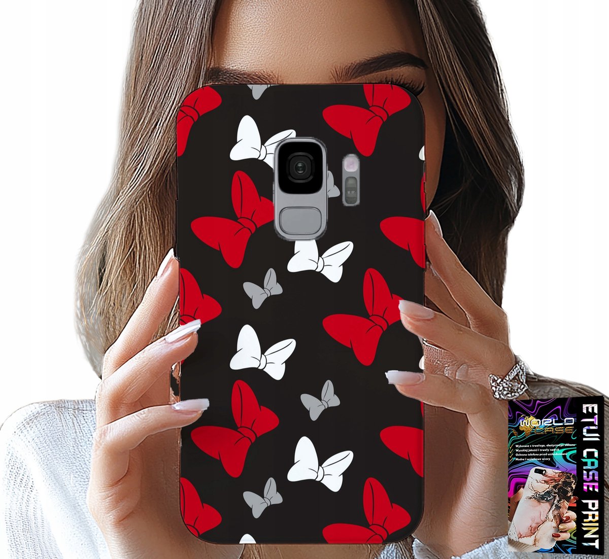 HOESJE VOOR SAMSUNG GALAXY S9 - ROOD-WIT KOMMEN, MUIS, PATRONEN