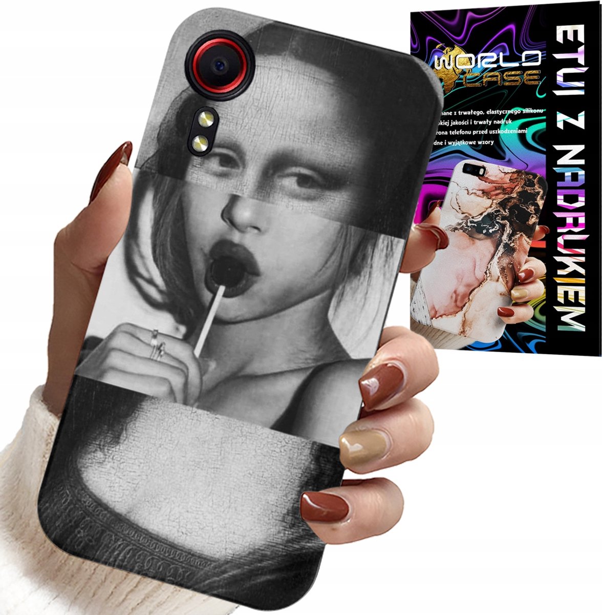 Hoesje voor Samsung Galaxy X Cover 5 - Mona Lisa met lolly-motief.