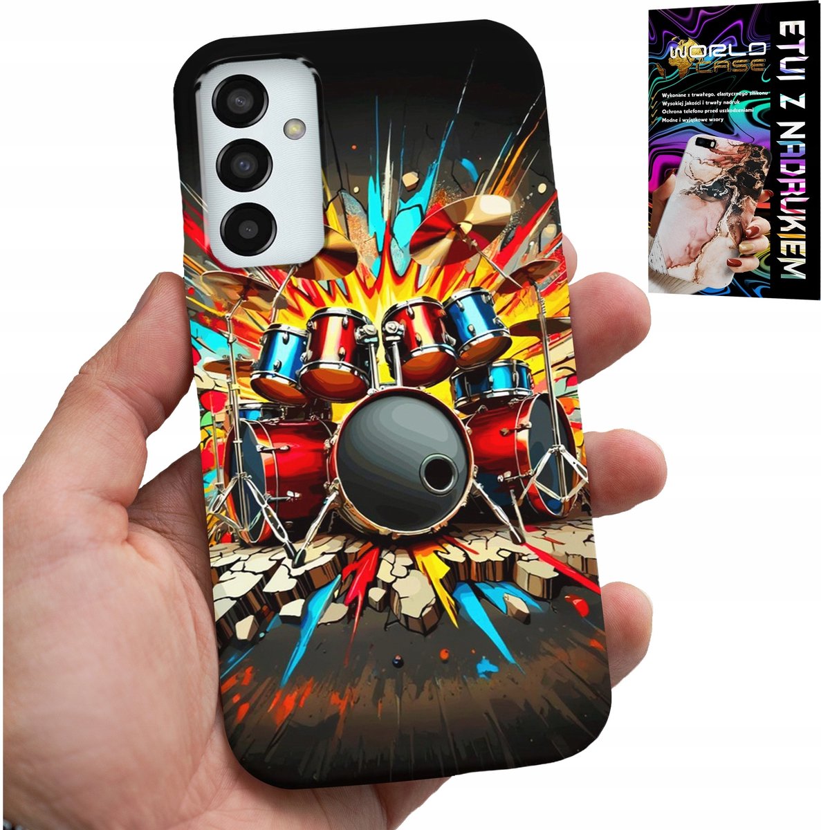HOESJE VOOR SAMSUNG GALAXY M13 4G - ROCK DRUMS ROCK & ROLL + FILM