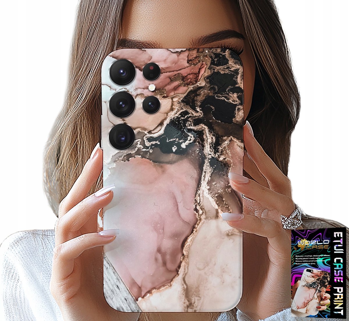 HOESJE VOOR SAMSUNG GALAXY S24 ULTRA - ELEGANT MARMERMODE + GLAS