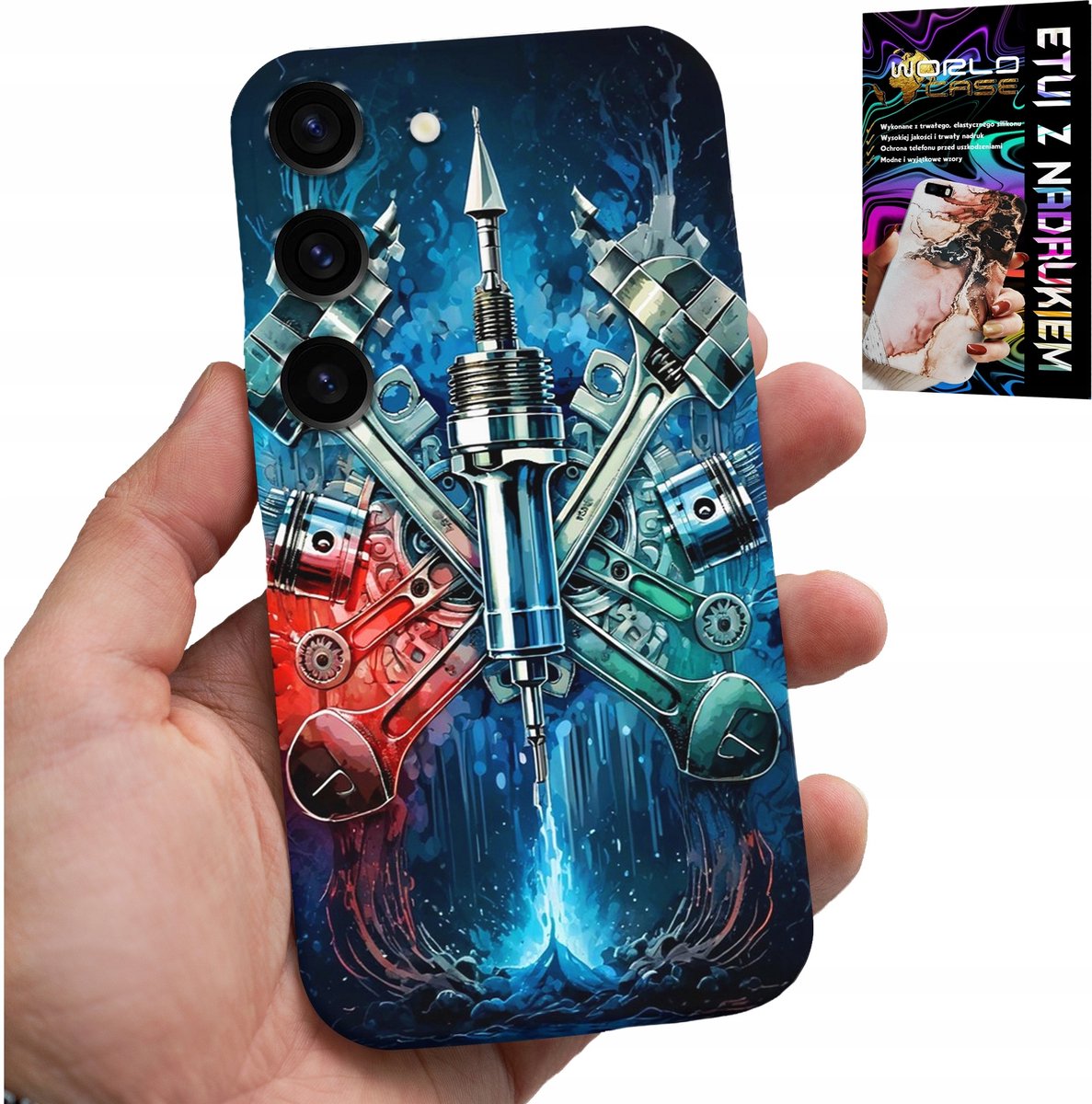 HOESJE VOOR SAMSUNG GALAXY S23 - AFDEKKING VOOR MOTORONDERDELEN + GLAS