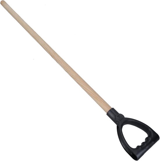 Houten steel - Vervangende handgreep - Gereedschap reparatie - Ergonomische D-vorm - 104cm lang - Natuurlijk hout van Merkloos	 — afbeelding 2