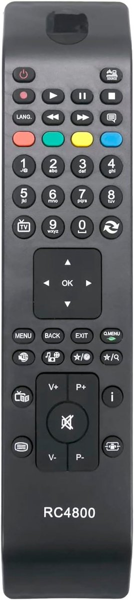 Afstandsbediening - Universele Controller - Televisie Bediening - Ergonomisch Ontwerp - 12 x 4 cm - Zwart