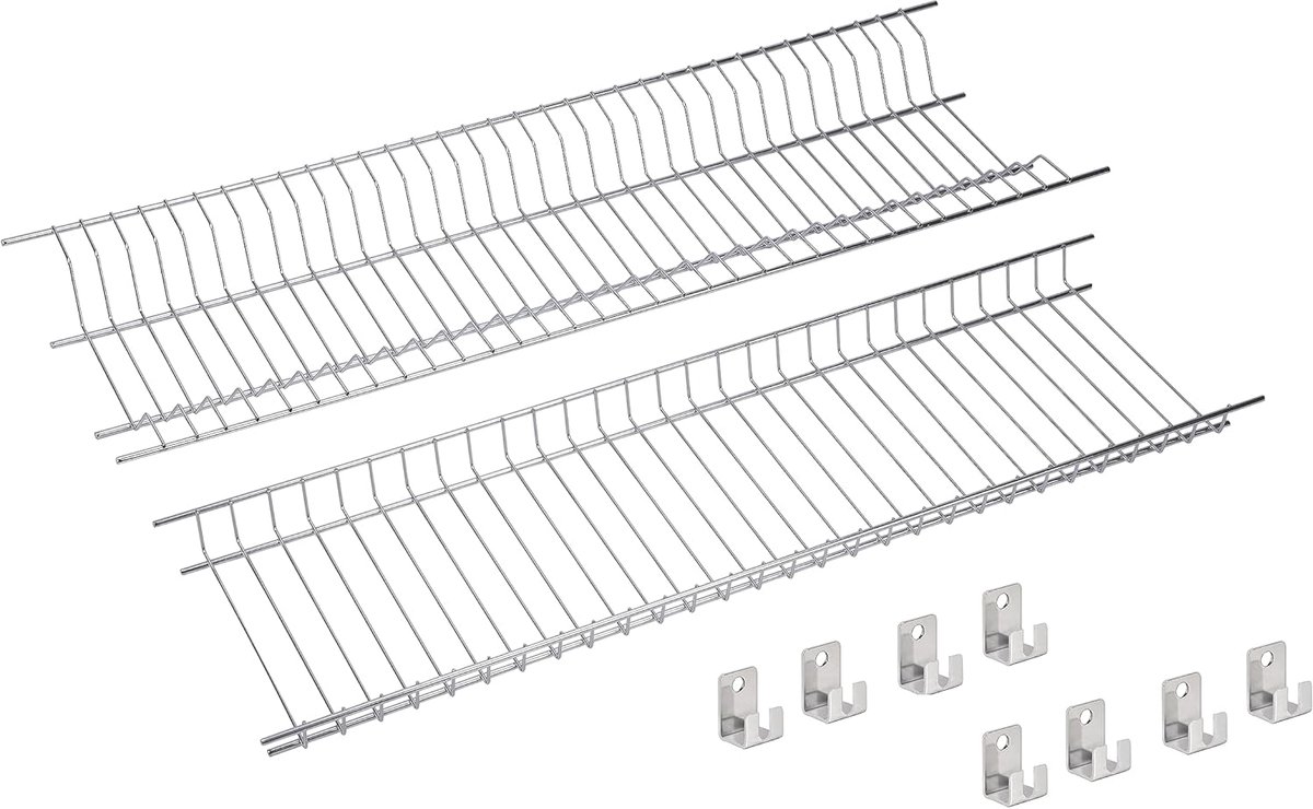 Afdruiprek voor kast - Keuken organizer - Vaat drogen - Roestvrij staal - 85 x 25 cm