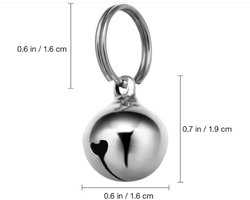 Halsbandbelletje - Kattenbelletje - Hondenbelletje - Belletje voor hond en kat - Metaal Chrome - 16 mm