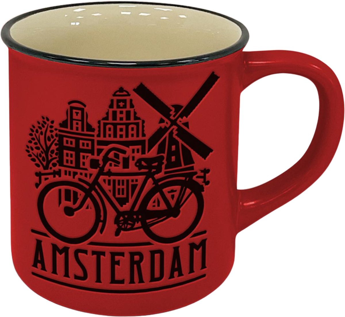 Mok - campmug - Amsterdam fiets - rood - Typisch Hollands - souvenir - Holland cadeau