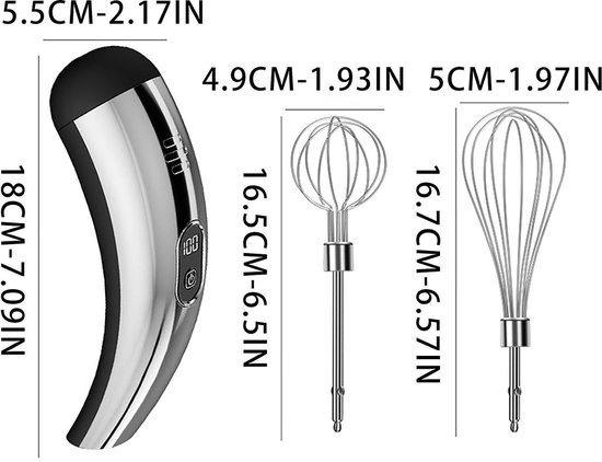 Draadloos oplaadbare handmixer, draagbare elektrische garde (met 5 snelheidsstanden), krachtige mixer Geschikt voor het bakken van taarten, crèmes en desserts, een geweldig hulpmiddel Geschikt voor thuiskoken en doe-het-zelfkeukens (beige). van Merkloos — afbeelding 4