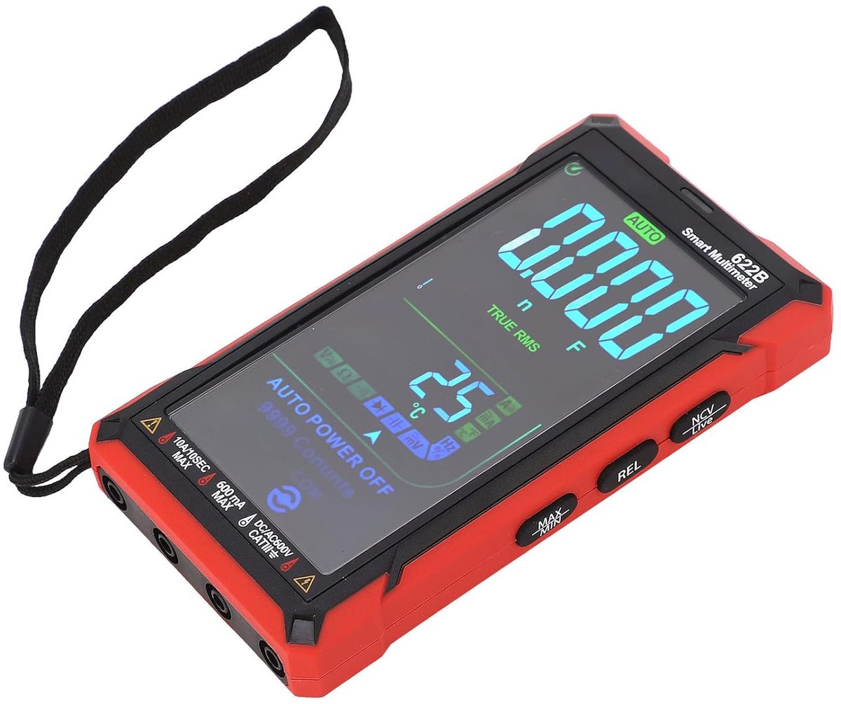 Digitale Multimeter - Volautomatische Tester - Elektrische Metingen - Smart Touch Scherm - Hoge Nauwkeurigheid - Rood