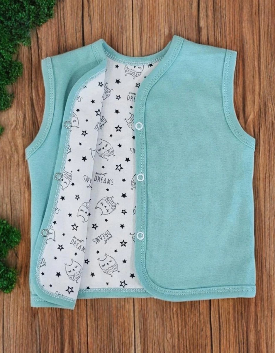 Dartomik - Kinderkatoenen Vest - 104 - Mintkleur - Oeko-Tex