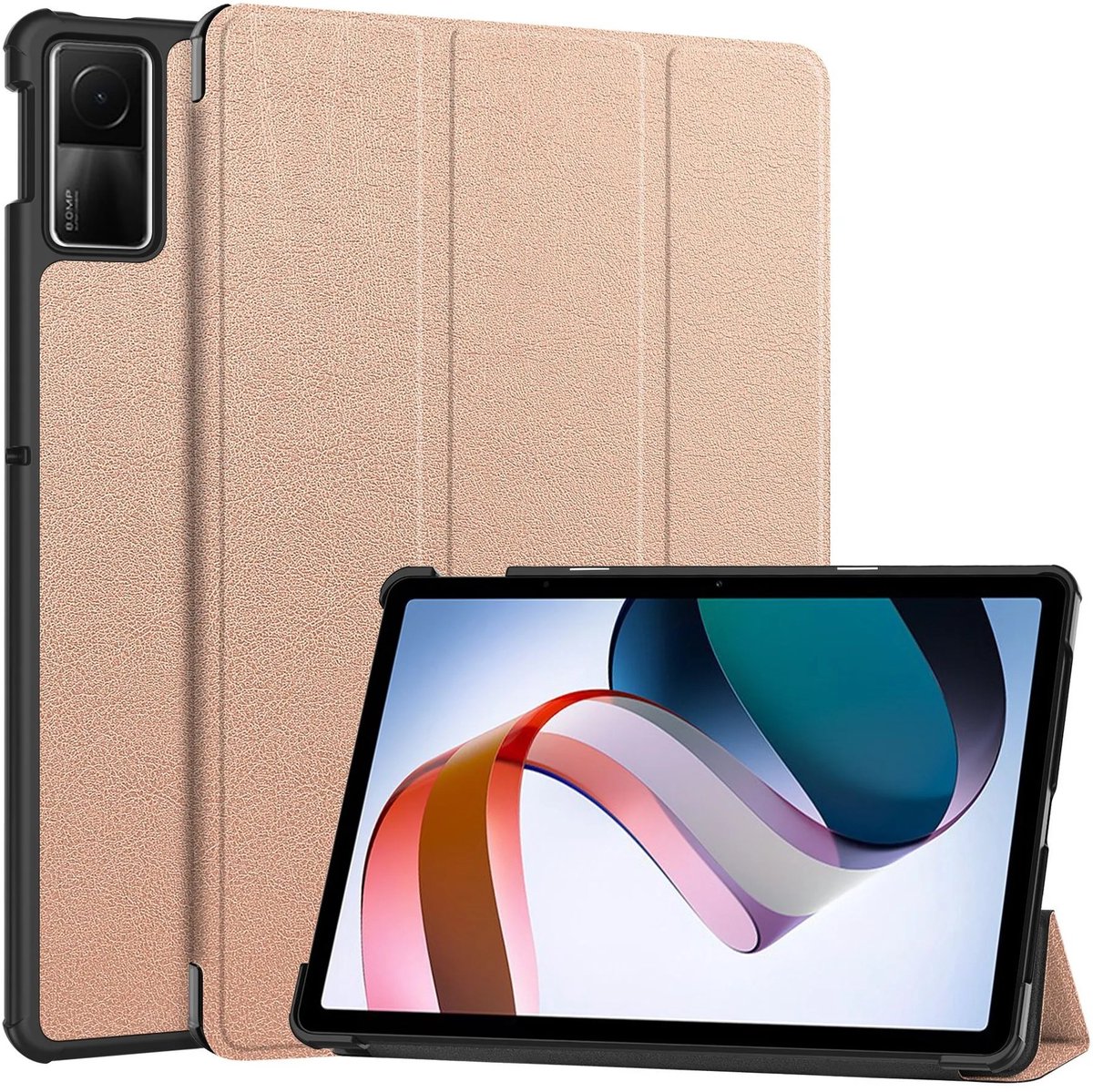 EtuiTab Xiaomi Redmi Pad SE 2023 - Tablethoes - Goudroze - Wake-up functie - Milieuvriendelijk Leer