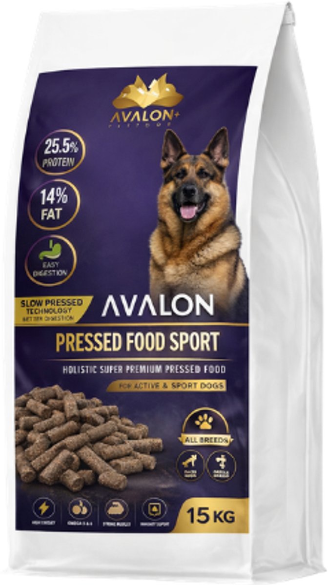 Avalon petfood - Hondenbrokken - Geperst - 15kg - Geperst Hondenvoer - Geperste Hondenbrokken