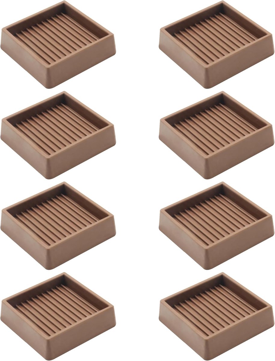 Meubel Zwenkbekers - Vloerbeschermers - Meubels Verplaatsen - Anti-slip Grip - 5 cm Vierkant - Bruin
