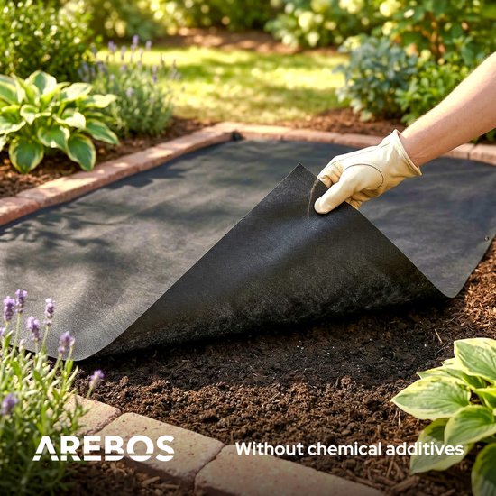 AREBOS Onkruiddoek 50g/m² 1x50m Waterdoorlatend UV Bestendig Tuin Pad Rol 50m van Merkloos	 — afbeelding 2