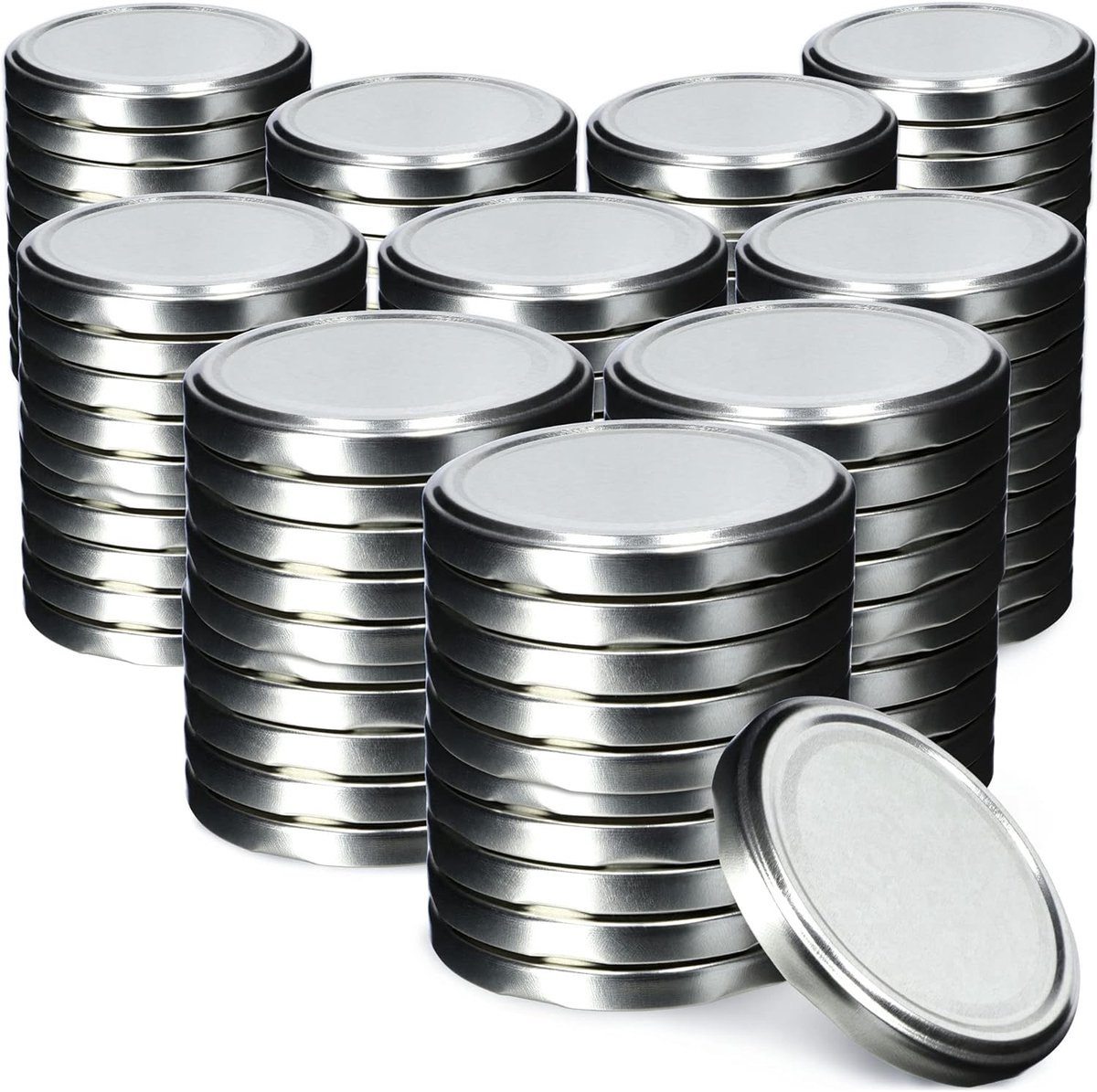 Reserve Deksel Set - Draai Deksel - Potten Afsluiten - 4 Sluitingen - Fi66 mm - Zilver