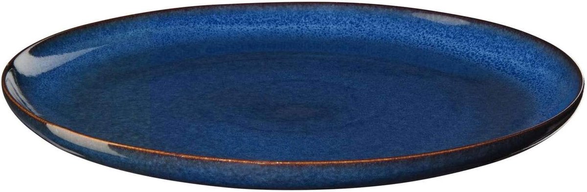 Dessertbord Keramiek - Bordje Klein - Desserts Serveren - Magnetronbestendig Vaatwasmachinebestendig - 21 cm Rond - Midnight Blue